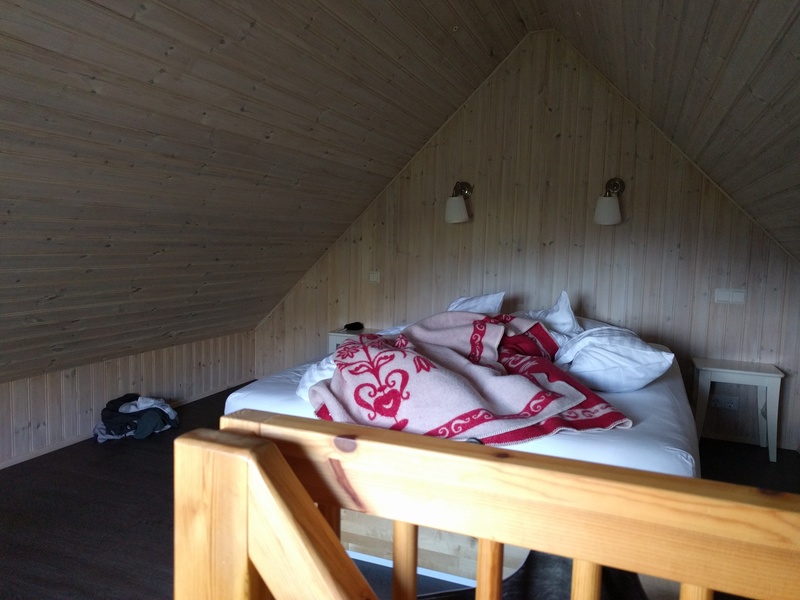 upstairs loft with steep
ceiling