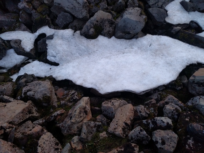 snow melting out from
underneath