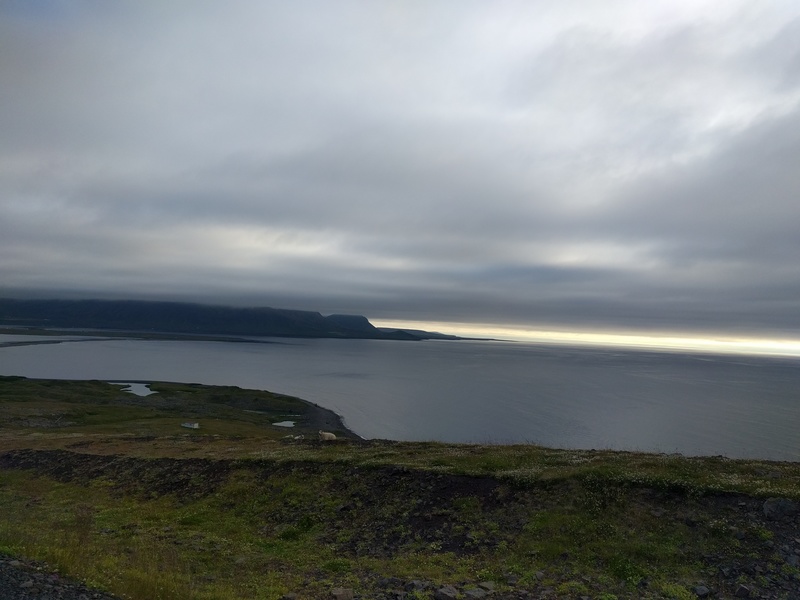 astonishingly large body of
water separating two parts of Iceland