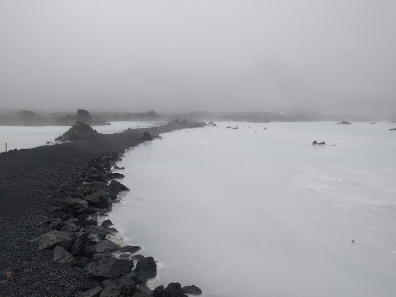 hiking around the area
surrounding the blue lagoon
