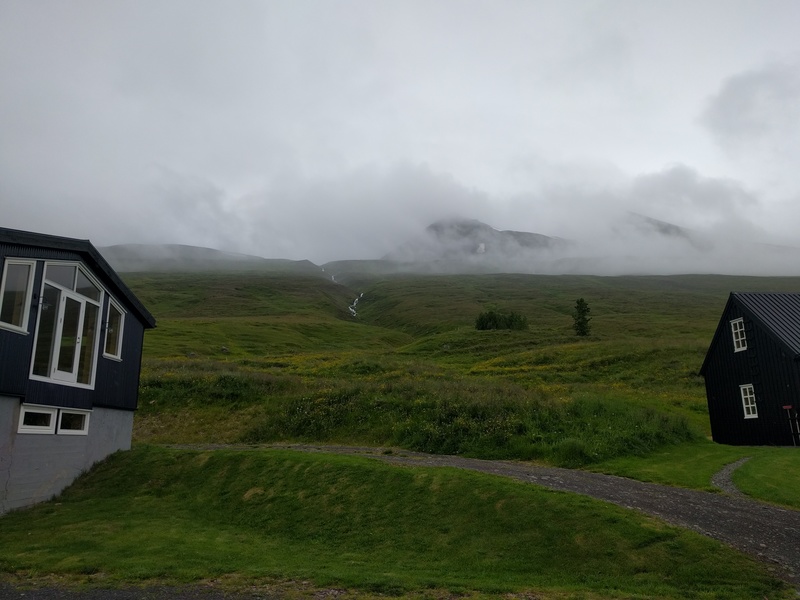 waterfall coming down a hill